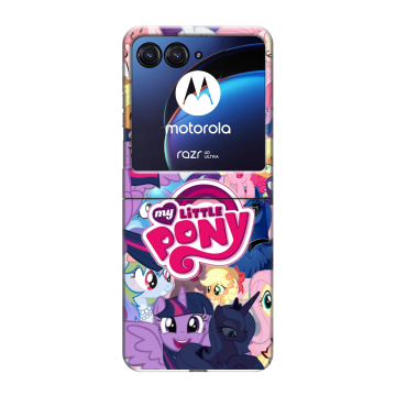 Пластиковый чехол на Motorola Razr 40 Ultra с принтом My little pony Дружба чудо Пластиковый чехол на Motorola Razr 40 Ultra с принтом My little pony Дружба чудо