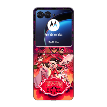 Пластиковый чехол на Motorola Razr 40 Ultra с принтом Hazbin Hotel Отель Хазбин