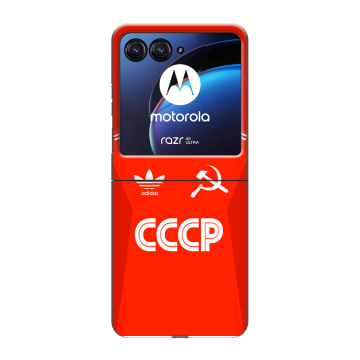 Пластиковый чехол на Motorola Razr 40 Ultra с принтом Флаг Герб СССР Пластиковый чехол на Motorola Razr 40 Ultra с принтом Флаг Герб СССР