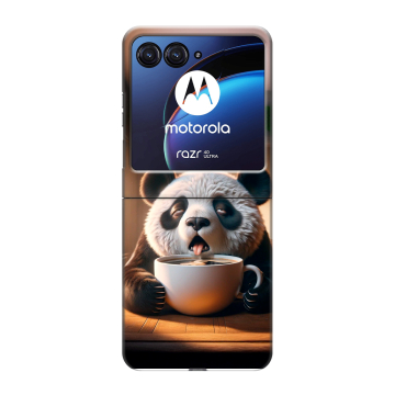 Пластиковый чехол на Motorola Razr 40 Ultra с принтом смешная панда