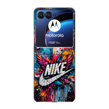 Пластиковый чехол на Motorola Razr 40 Ultra с принтом Nike Найк