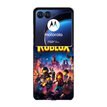 Пластиковый чехол на Motorola Razr 40 Ultra с принтом Roblox Роблокс