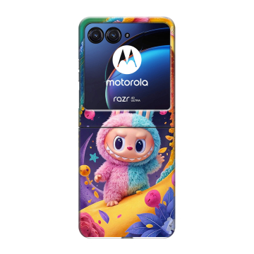 Пластиковый чехол на Motorola Razr 40 Ultra с принтом Labubu Лабубу