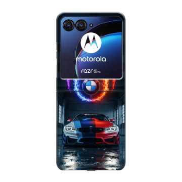 Пластиковый чехол на Motorola Razr 40 Ultra с принтом BMW БМВ