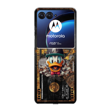 Пластиковый чехол на Motorola Razr 40 Ultra с принтом Дональд Дак Доллар