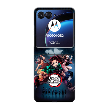 Пластиковый чехол на Motorola Razr 40 Ultra с принтом Demon Slayer Клинок рассекающий демонов