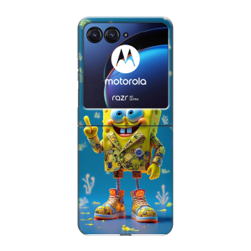 Пластиковый чехол на Motorola Razr 40 Ultra с принтом Спанч боб Спанчбоб