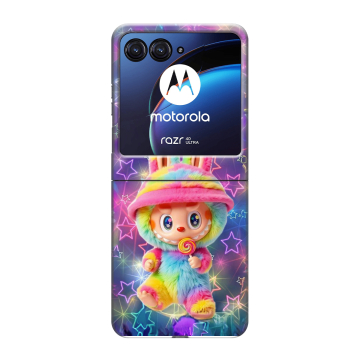 Пластиковый чехол на Motorola Razr 40 Ultra с принтом Labubu Лабубу
