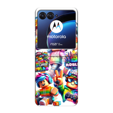 Пластиковый чехол на Motorola Razr 40 Ultra с принтом Roblox Роблокс