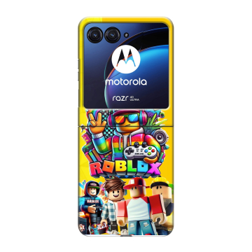 Пластиковый чехол на Motorola Razr 40 Ultra с принтом Roblox Роблокс