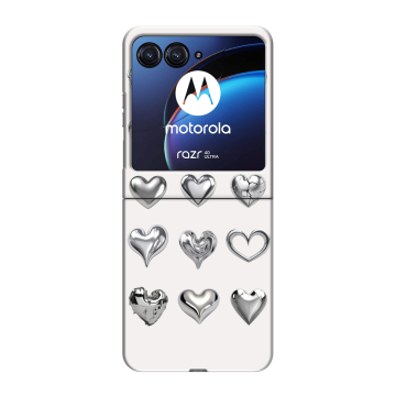 Пластиковый чехол на Motorola Razr 40 Ultra с принтом Y2K сердечки