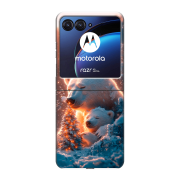 Пластиковый чехол на Motorola Razr 40 Ultra с принтом Новый год