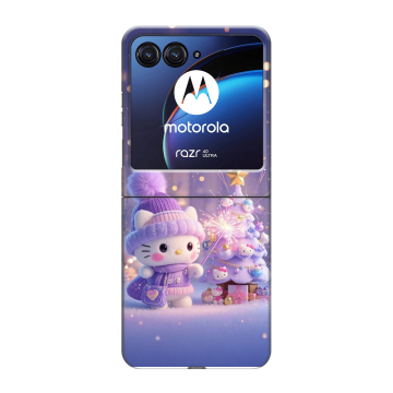 Пластиковый чехол на Motorola Razr 40 Ultra с принтом Новый год
