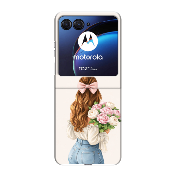 Пластиковый чехол на Motorola Razr 40 Ultra с принтом женский