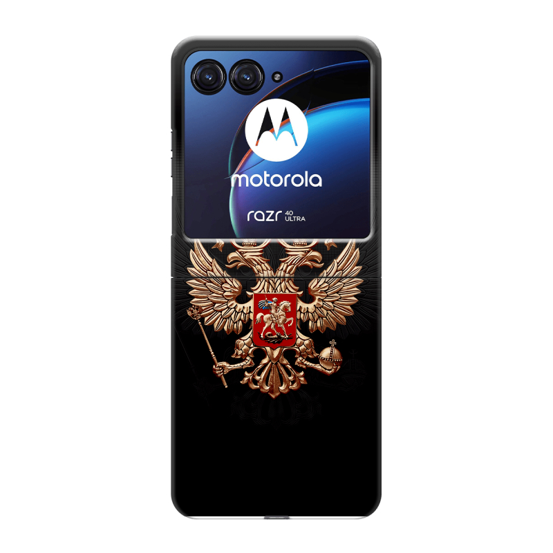 Пластиковый чехол на Motorola Razr 40 Ultra с принтом Герб России Пластиковый чехол на Motorola Razr 40 Ultra с принтом Герб России
