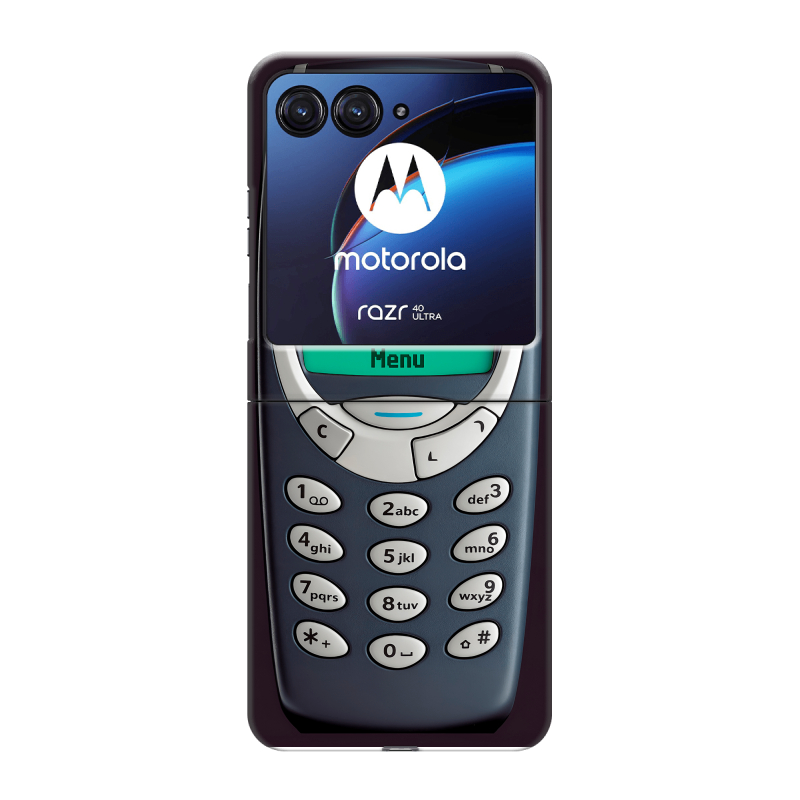 Пластиковый чехол на Motorola Razr 40 Ultra с принтом Старый телефон Пластиковый чехол на Motorola Razr 40 Ultra с принтом Старый телефон