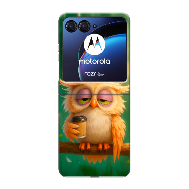 Пластиковый чехол на Motorola Razr 40 Ultra с принтом сова Пластиковый чехол на Motorola Razr 40 Ultra с принтом сова