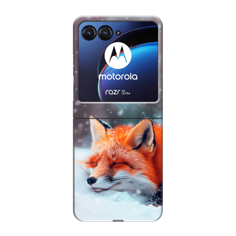Пластиковый чехол на Motorola Razr 40 Ultra с принтом лиса Пластиковый чехол на Motorola Razr 40 Ultra с принтом лиса