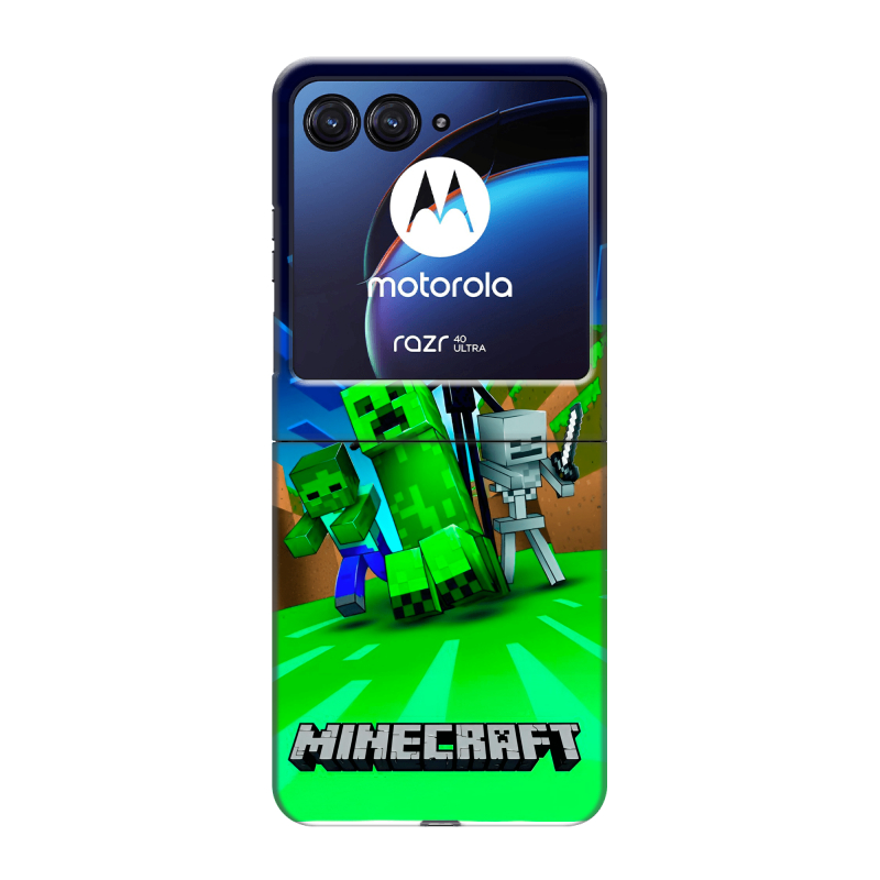 Пластиковый чехол на Motorola Razr 40 Ultra с принтом Майнкрафт Пластиковый чехол на Motorola Razr 40 Ultra с принтом Майнкрафт