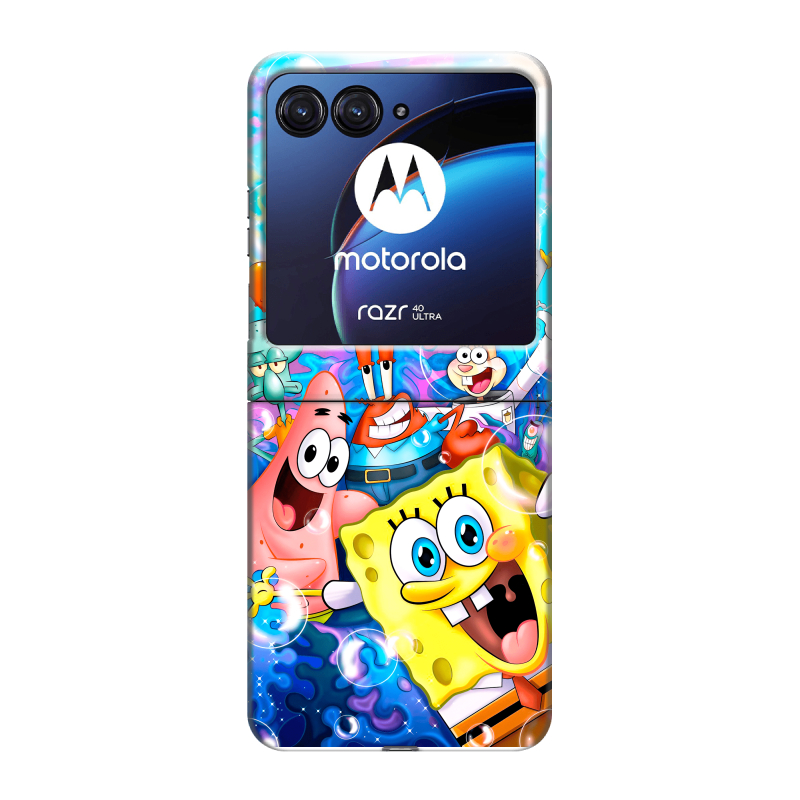 Пластиковый чехол на Motorola Razr 40 Ultra с принтом спанчбоб спанч боб Пластиковый чехол на Motorola Razr 40 Ultra с принтом спанчбоб спанч боб