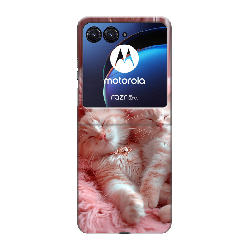 Пластиковый чехол на Motorola Razr 40 Ultra с принтом котята котики Пластиковый чехол на Motorola Razr 40 Ultra с принтом котята котики