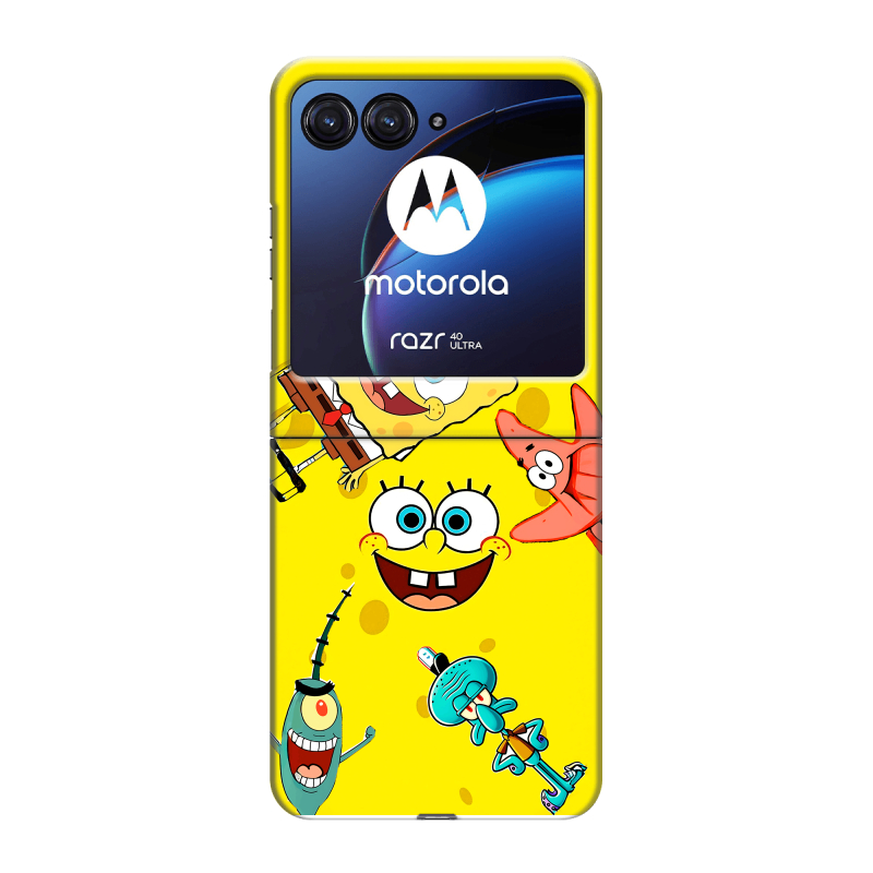 Пластиковый чехол на Motorola Razr 40 Ultra с принтом Спанч боб Спанчбоб Пластиковый чехол на Motorola Razr 40 Ultra с принтом Спанч боб Спанчбоб