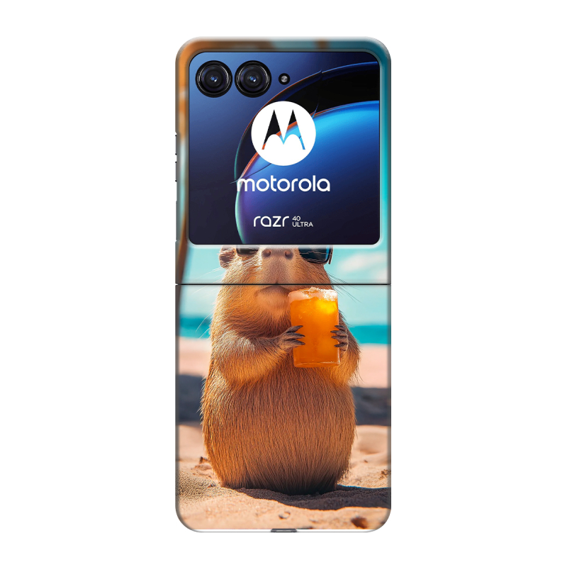 Пластиковый чехол на Motorola Razr 40 Ultra с принтом Капибара Пластиковый чехол на Motorola Razr 40 Ultra с принтом Капибара