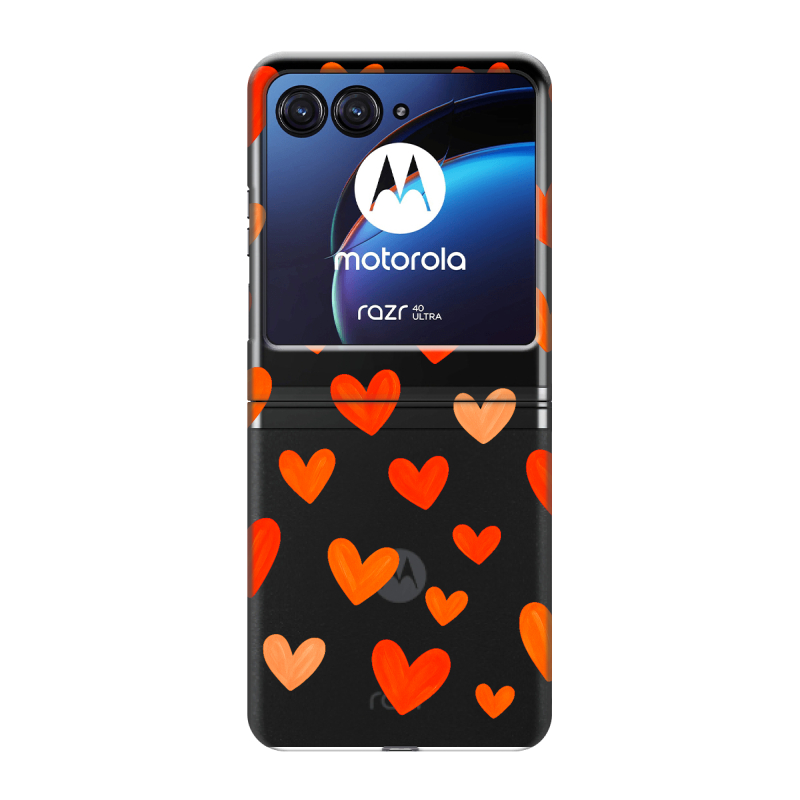 Пластиковый чехол на Motorola Razr 40 Ultra с принтом Сердечки Пластиковый чехол на Motorola Razr 40 Ultra с принтом Сердечки