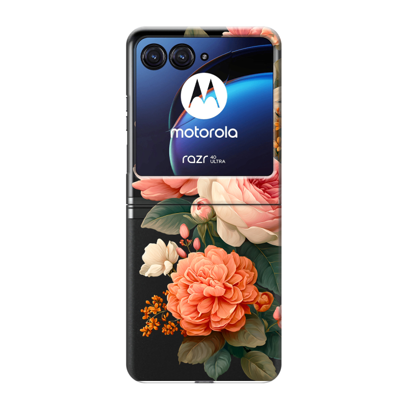 Пластиковый чехол на Motorola Razr 40 Ultra с принтом цветы Пластиковый чехол на Motorola Razr 40 Ultra с принтом цветы