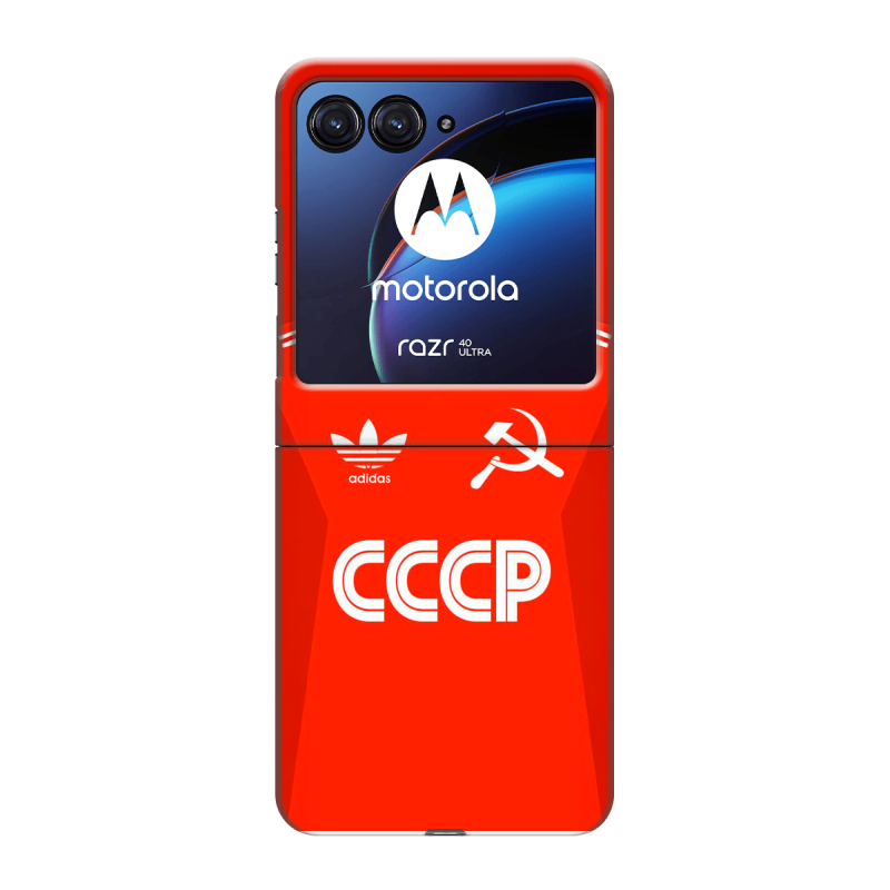 Пластиковый чехол на Motorola Razr 40 Ultra с принтом Флаг Герб СССР Пластиковый чехол на Motorola Razr 40 Ultra с принтом Флаг Герб СССР