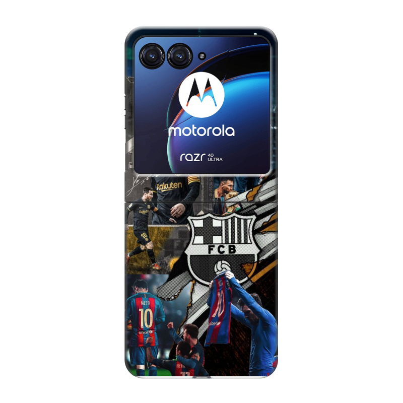 Пластиковый чехол на Motorola Razr 40 Ultra с принтом Messi Barcelona Пластиковый чехол на Motorola Razr 40 Ultra с принтом Messi Barcelona