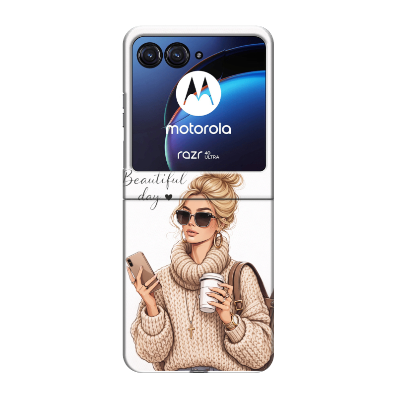 Пластиковый чехол на Motorola Razr 40 Ultra с принтом женский Пластиковый чехол на Motorola Razr 40 Ultra с принтом женский