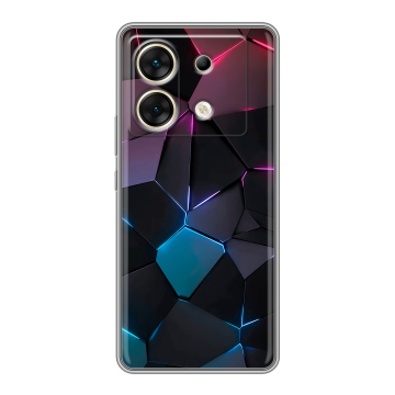 Силиконовый чехол на Infinix Zero 30 5G с принтом Геометрия неона