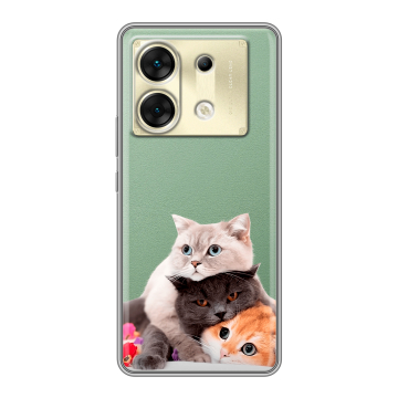 Силиконовый чехол на Infinix Zero 30 5G с принтом Кошки