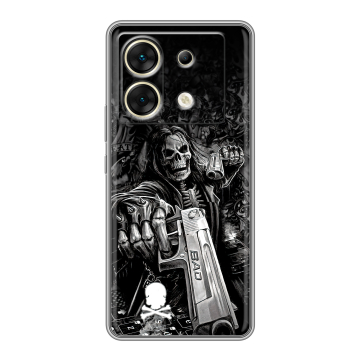 Силиконовый чехол на Infinix Zero 30 5G с принтом Скелет