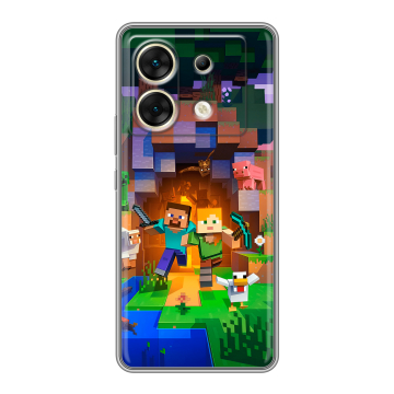 Силиконовый чехол на Infinix Zero 30 5G с принтом Майнкрафт Minecraft Силиконовый чехол на Infinix Zero 30 5G с принтом Майнкрафт Minecraft