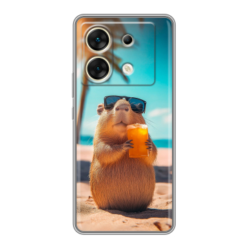 Силиконовый чехол на Infinix Zero 30 5G с принтом Капибара Силиконовый чехол на Infinix Zero 30 5G с принтом Капибара