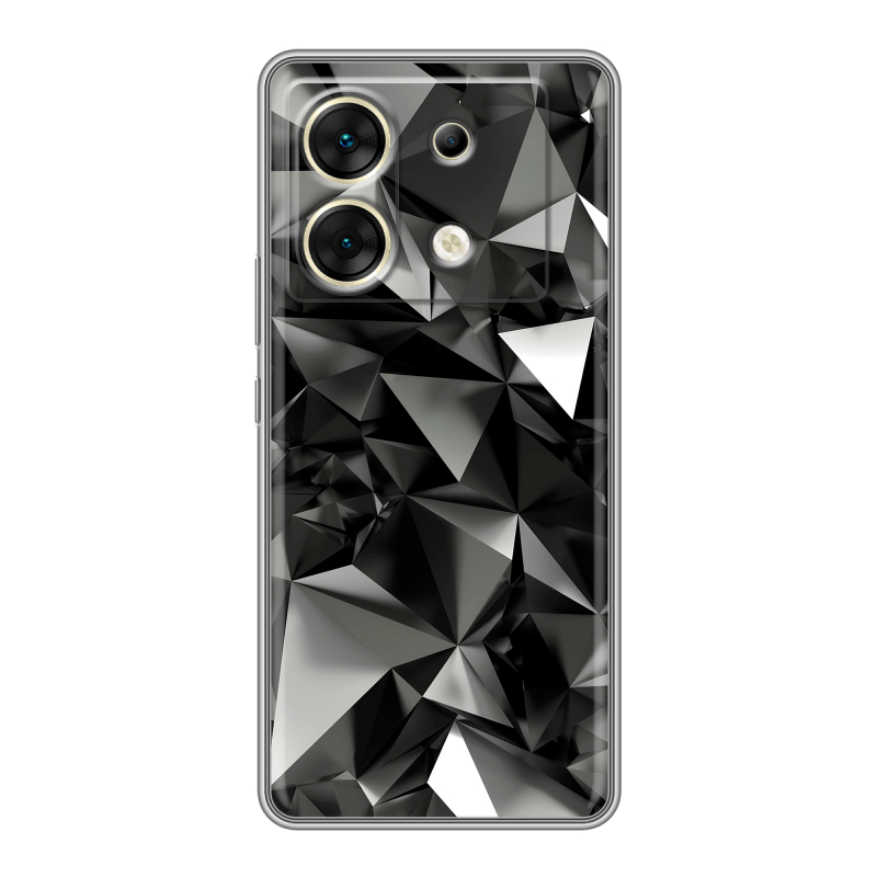 Силиконовый чехол на Infinix Zero 30 5G с принтом Черные кристаллы Силиконовый чехол на Infinix Zero 30 5G с принтом Черные кристаллы