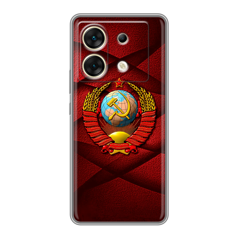 Силиконовый чехол на Infinix Zero 30 5G с принтом Герб СССР Силиконовый чехол на Infinix Zero 30 5G с принтом Герб СССР