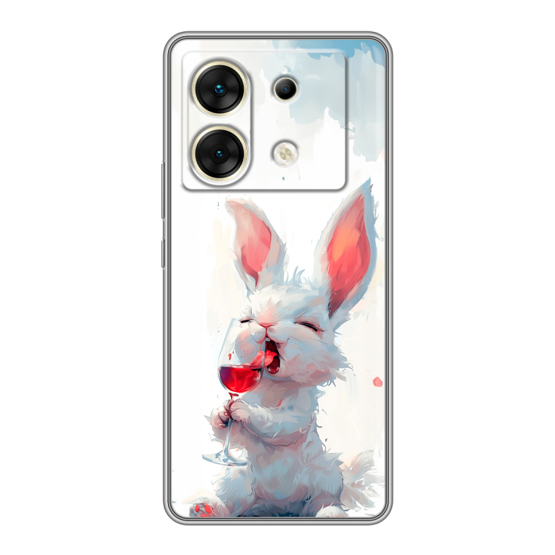 Силиконовый чехол на Infinix Zero 30 5G с принтом кролик зайчик Силиконовый чехол на Infinix Zero 30 5G с принтом кролик зайчик