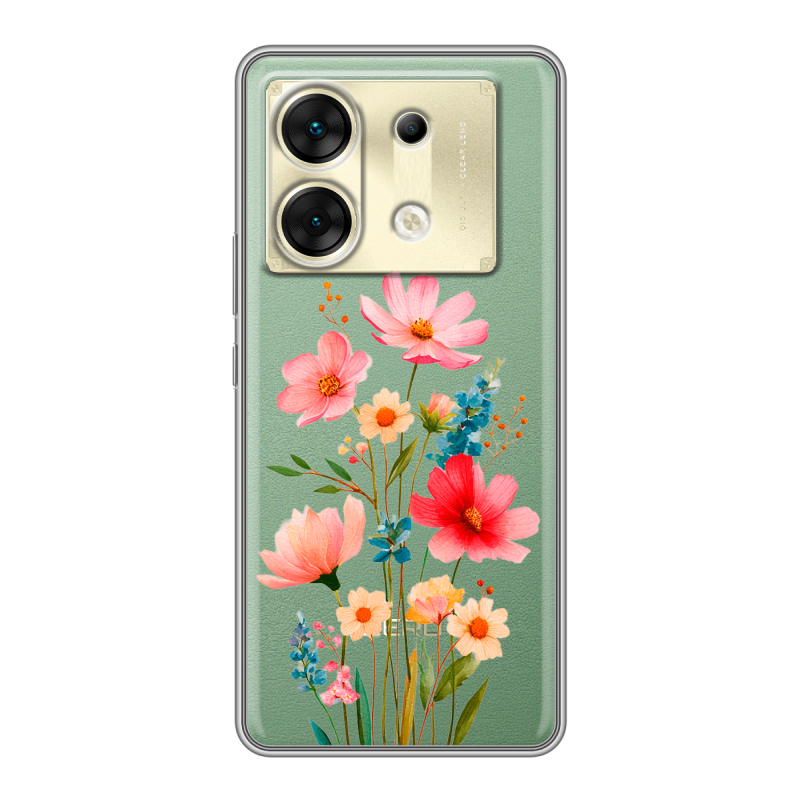 Силиконовый чехол на Infinix Zero 30 5G с принтом Цветы Силиконовый чехол на Infinix Zero 30 5G с принтом Цветы
