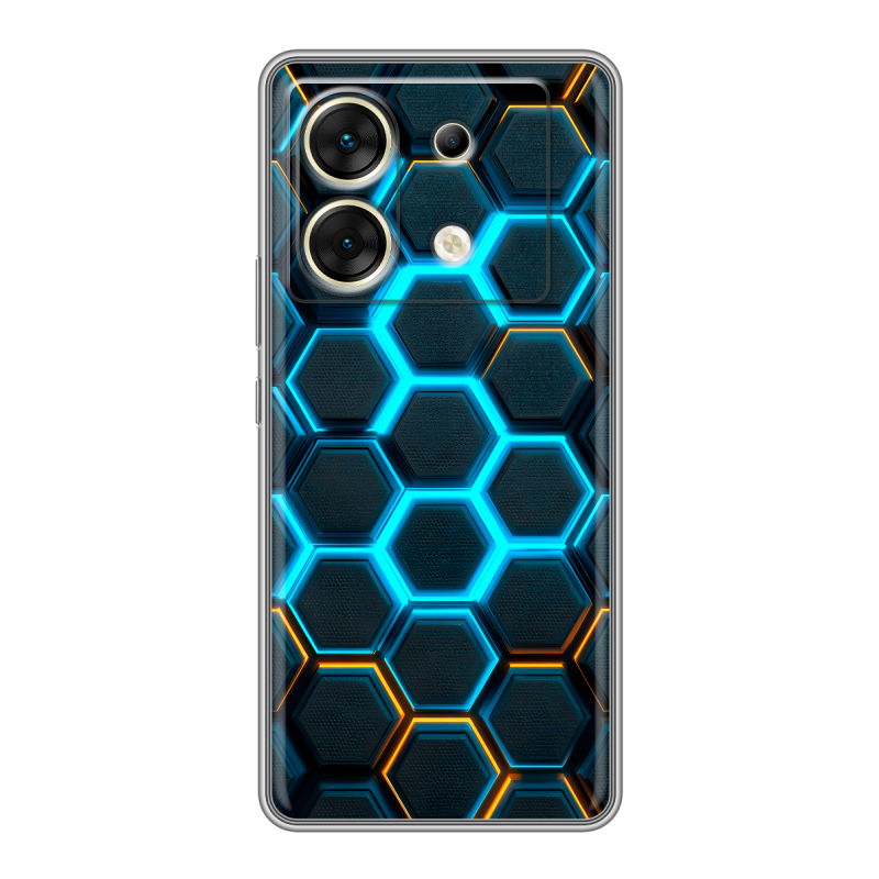 Силиконовый чехол на Infinix Zero 30 5G с принтом Неоновые соты Силиконовый чехол на Infinix Zero 30 5G с принтом Неоновые соты