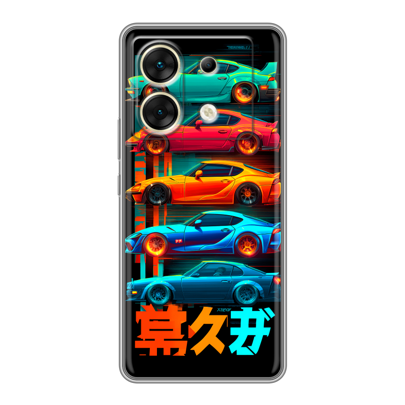 Силиконовый чехол на Infinix Zero 30 5G с принтом машины тачки Силиконовый чехол на Infinix Zero 30 5G с принтом машины тачки