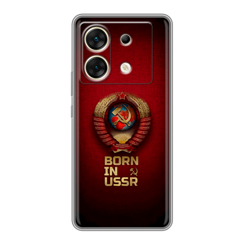 Силиконовый чехол на Infinix Zero 30 5G с принтом Флаг Герб СССР Силиконовый чехол на Infinix Zero 30 5G с принтом Флаг Герб СССР