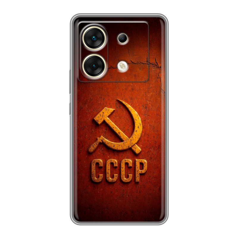 Силиконовый чехол на Infinix Zero 30 5G с принтом Флаг Герб СССР Силиконовый чехол на Infinix Zero 30 5G с принтом Флаг Герб СССР