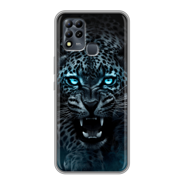 Силиконовый чехол на Infinix Hot 11 G37 с принтом Темный леопард