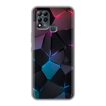 Силиконовый чехол на Infinix Hot 11 G37 с принтом Геометрия неона