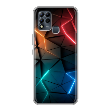 Силиконовый чехол на Infinix Hot 11 G37 с принтом Абстракция неон