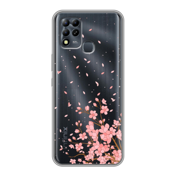 Силиконовый чехол на Infinix Hot 11 G37 с принтом Ветка сакуры