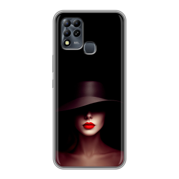Силиконовый чехол на Infinix Hot 11 G37 с принтом Девушка в шляпе